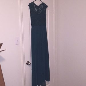 Lacey chiffon formal gown - Dark Green